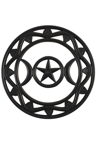 Black Wooden Triquetra Wall Art | Angel Clothing