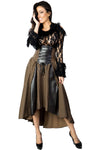 Burleska Clara Steampunk High Waisted Skirt Brown | Angel Clothing