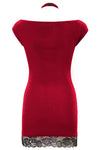 Cottelli Party Red Velvet Mini Dress (S) | Angel Clothing