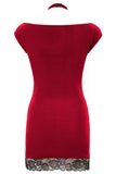 Cottelli Party Red Velvet Mini Dress (S) | Angel Clothing