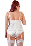 Cottelli Curves White Cami Suspender Basque (L, XL, 2XL) | Angel Clothing