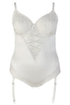 Cottelli Curves White Suspender Body (L, XL) | Angel Clothing
