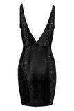 Cottelli Party Snakeskin Look Black Dress | Angel Clothing