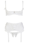 Cottelli Lingerie White Suspender Set | Angel Clothing