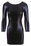 Cottelli Collection Wetlook Dress Black (M) | Angel Clothing