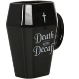 Death Before Decaf Coffin Mug | Angel Clothing