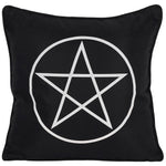 Black and White Pentagram Cushion | Angel Clothing