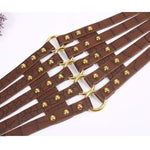Brown Faux Leather O-Ring Waist Belt | Angel Clothing