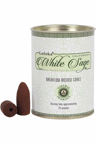 Goloka White Sage Backflow Incense Cones | Angel Clothing