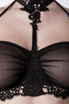 Grey Velvet Black Erotic Lingerie Set | Angel Clothing