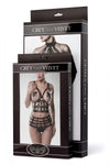 Grey Velvet Erotic Lace Lingerie Set | Angel Clothing