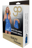 Guilty Pleasure Blue Datex Collared Exposure Dress | Angel Clothing