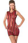 Guilty Pleasure Red Striped Datex Dress | Angel Clothing