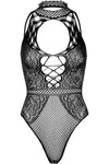 Leg Avenue Net And Lace Keyhole Bodysuit | Angel Clothing