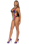 Leg Avenue Rainbow Fishnet Bodysuit | Angel Clothing