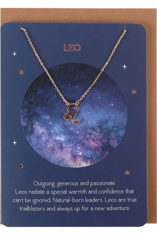 Leo Zodiac Necklace Card | Angel Clothing