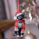 Lisa Parker Candy Cane Cat Hanging Ornament | Angel Clothing