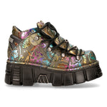 New Rock Vintage Flower Holo Shoes M-106N-S73 | Angel Clothing