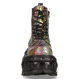 New Rock Vintage Flower Multi Holo Boots M.MILI084C-S21 | Angel Clothing