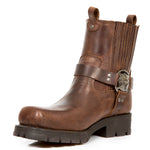 New Rock Brown Motorcycle Ankle Boots | Angel Clothing