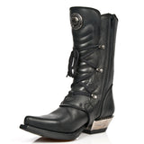 New Rock Black Cowboy Boots M.7993-S1 | Angel Clothing