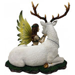 Adoration Fairy with White Deer Figurine | Angel Clothing