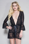 Music Legs Mesh and Lace Robe | Angel Clothing