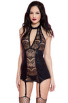 Music Legs Lace and Wetlook Halter Mini (M) | Angel Clothing