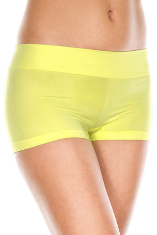 Music Legs Stretched Booty Shorts Neon Yellow | Angel Clothing