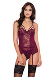 Music Legs Underwire Lace Camisole Burgundy | Angel Clothing