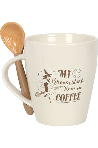 My Broomstick Runs on Coffee Mug and Spoon Set | Angel Clothing