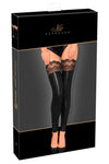 Noir Handmade Lace Wetlook Stockings (XL) | Angel Clothing