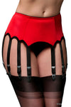 Nylon Dreams 12 Strap Suspender Belt Red | Angel Clothing