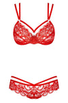 Obsessive Red Bra and Thong Set | Angel Clothing