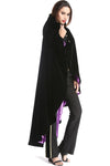 Pentagramme Black Velvet Cape Purple Lining | Angel Clothing
