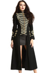Ladies Long Officer Style Gothic Coat | Angel Clothing