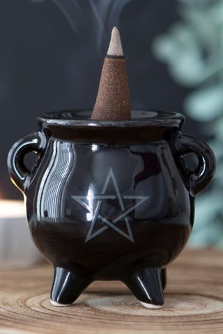 Pentragram Cauldron Ceramic Incense Holder | Angel Clothing