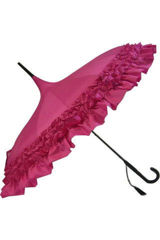Pink Classic Frilled Pagoda Umbrella | Angel Clothing