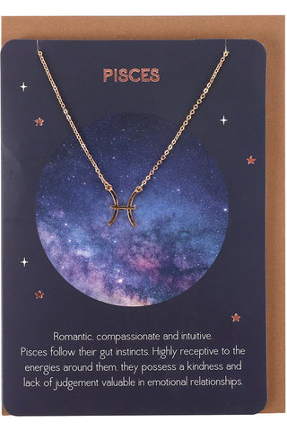 Pisces Zodiac Necklace Card | Angel Clothing
