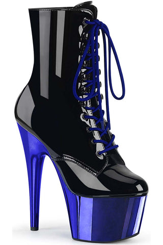 Pleaser ADORE 1020 Royal Blue Chrome Boots | Angel Clothing