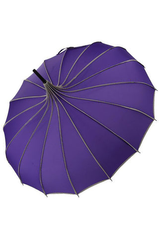 Purple Ribbed Pagoda Umbrella / Parasol | Angel Clothing