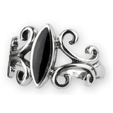 Echt etNox Black Onyx Sterling Silver Ring | Angel Clothing