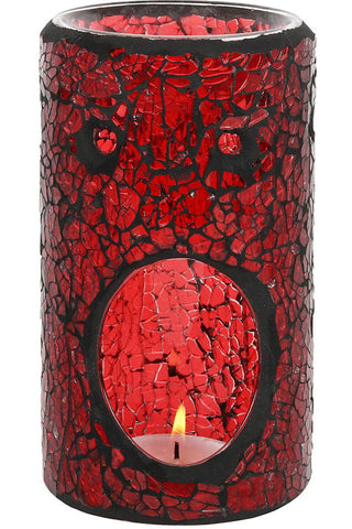 Red Pillar Crackle Glass Oil Burner | Angel Clothing