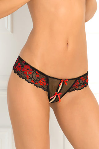 Rene Rofe Lace Thong with Bows | Angel Clothing