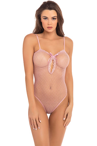 Rene Roffe Undone See Through Pink Bodysuit | Angel Clothing