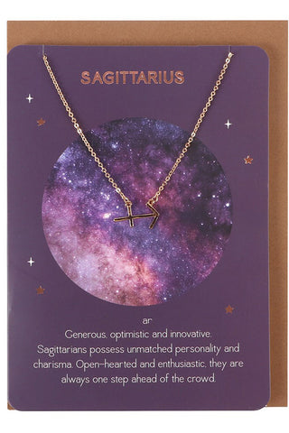 Sagittarius Zodiac Necklace Card | Angel Clothing