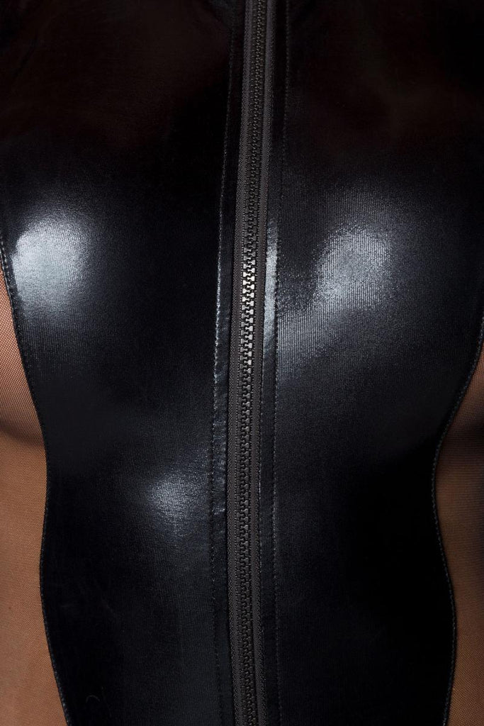 Damen Gogo-Top in Latex-Look vorne überkreuzt Schwarz, 17,95 Damen Gogo-Top in Latex-Look vorne überkreuzt Schwarz, 17,95