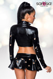 Saresia Metal Wetlook Set with Skirt (L) | Angel Clothing