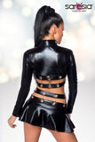 Saresia Metal Wetlook Set with Skirt (XL) | Angel Clothing