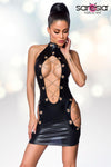 Saresia Metal Wetlook Mini Dress | Angel Clothing